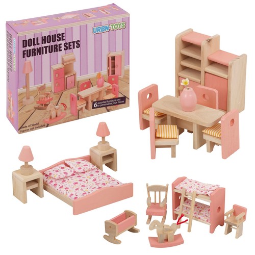 Children wooden doll - wooden, house